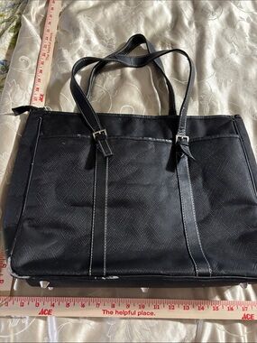 Men’s Black Professional Briefcase Tote with Dual Straps